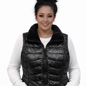 Calvin Klein Shiny Black Quilted Vest